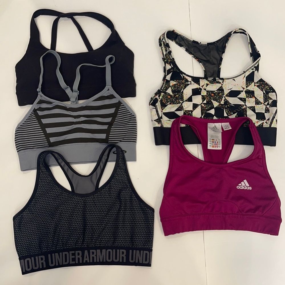 5 Sports Bras sz S by Under Amour, VSX, Adidas, Champion, Sketchers